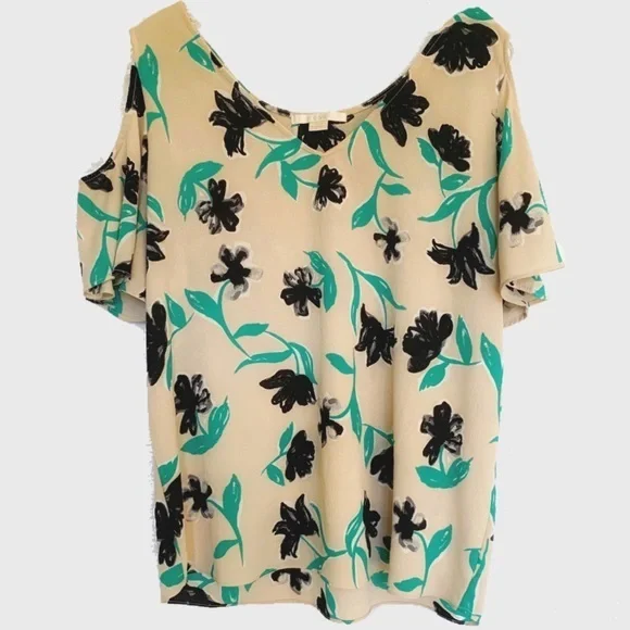 ✨c&e Cold Shoulder Floral Blouse - Picture 1 of 5
